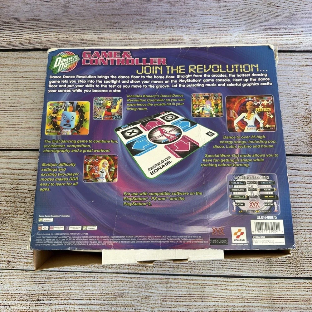 PlayStation Dance Dance Revolution Game & Controller Pad w/ Box Used